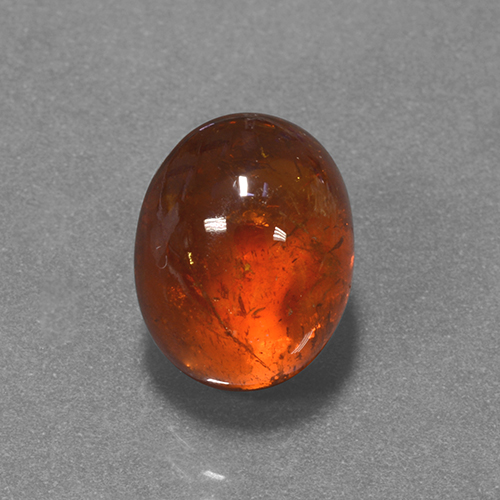 Grenat Spessartite Orange foncé naturelle Coupe ovale, 7.05 ct, Translucide