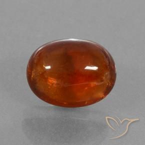 Grenat Spessartite Orange rougeâtre naturelle ovale, 5.48 ct, Translucide