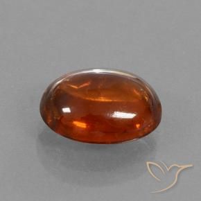 Grenat Spessartite Orange rougeâtre naturelle ovale, 5.48 ct, Translucide