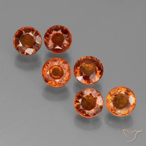 3.09ctw Naturel Orange foncé Grenat Spessartite, Tour, VS