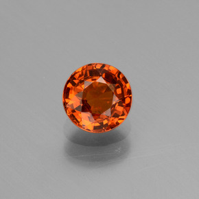 Grenat spessartite orange naturelle coupe roude, 0,87 ct, VVS-VS