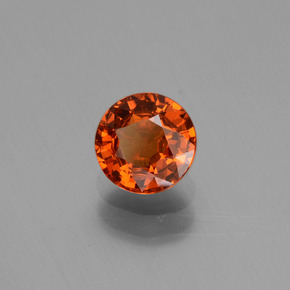Grenat spessartite orange naturelle coupe roude, 0,87 ct, VVS-VS