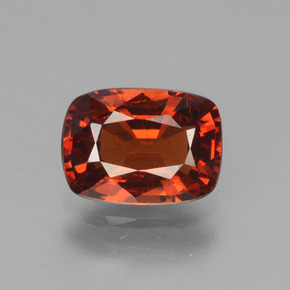 Grenat spessartite orange naturelle coupe coussin, 1,80 ct, VS