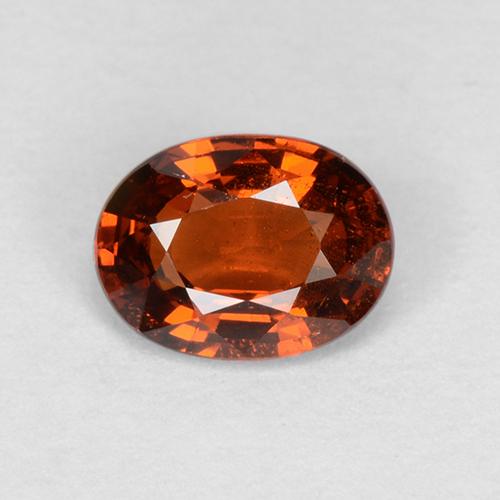 Grenat spessartite orange foncé naturelle coupe ovale, 1,02 ct, VS