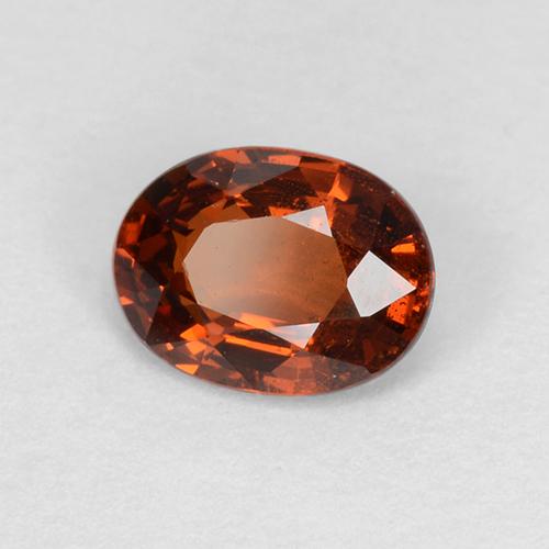 Grenat spessartite orange foncé naturelle coupe ovale, 1,02 ct, VS