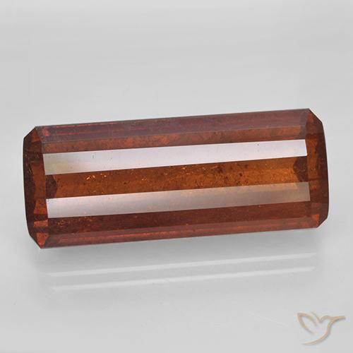 Grenat Spessartite Orange foncé Rouge naturelle Taille émeraude, 13.99 ct, SI