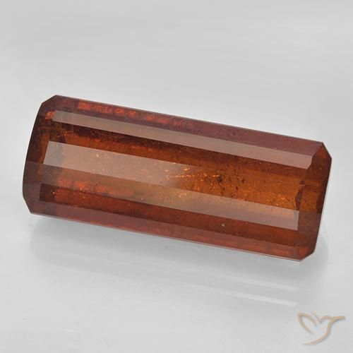 Grenat Spessartite Orange foncé Rouge naturelle Taille émeraude, 13.99 ct, SI