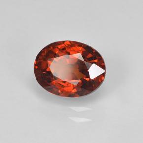 Grenat spessartite rouge naturelle coupe ovale, 1,82 ct, VS