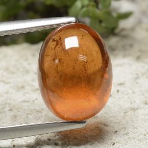 Grenat Spessartite Orange foncé naturelle Coupe ovale, 5.74 ct, Translucide