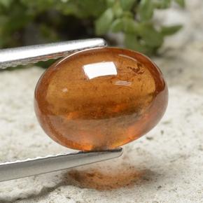 Grenat Spessartite Orange foncé naturelle Coupe ovale, 5.74 ct, Translucide