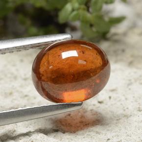 Grenat Spessartite Ambre orange naturelle Coupe ovale, 2.95 ct, Translucide