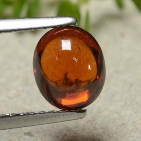 Grenat Spessartite Rouge-orange naturelle Coupe ovale, 1.69 ct, Translucide