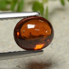 Grenat Spessartite Rouge-orange naturelle Coupe ovale, 1.69 ct, Translucide