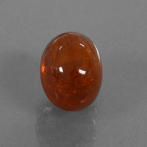 Grenat spessartite orange naturelle coupe ovale, 4,16 ct, translucide