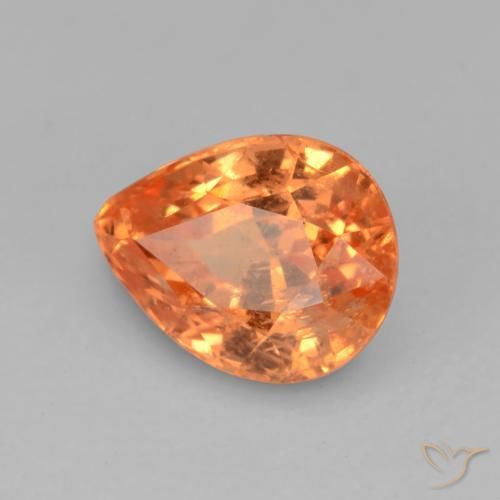 Grenat Spessartite Orange moyen naturelle En forme de poire, 0.86 ct, VS-SI