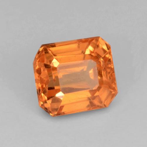 Grenat spessartite orange naturelle taille émeraude, 0,91 ct, VS-SI