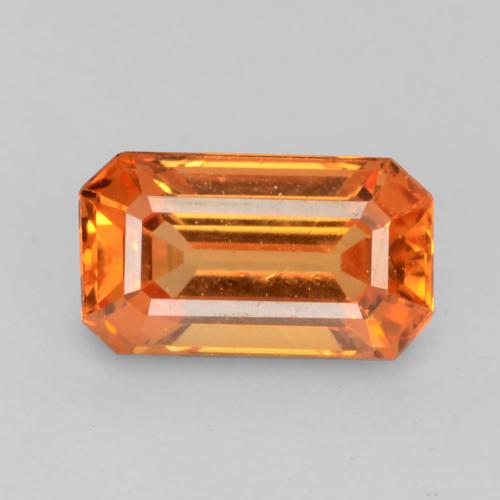 Grenat Spessartite Orange feu naturelle Taille émeraude, 0.90 ct, VS