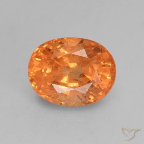 Grenat spessartite orange naturelle coupe ovale, 0,83 ct, VS-SI