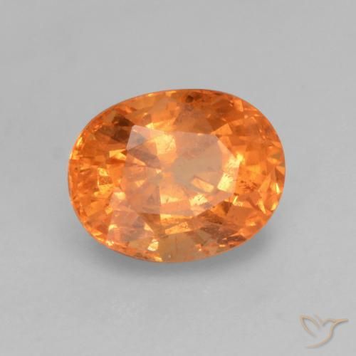 Grenat spessartite orange naturelle coupe ovale, 0,83 ct, VS-SI
