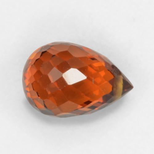 Grenat spessartite rouge naturelle briolette, 1,18 ct, VVS-VS