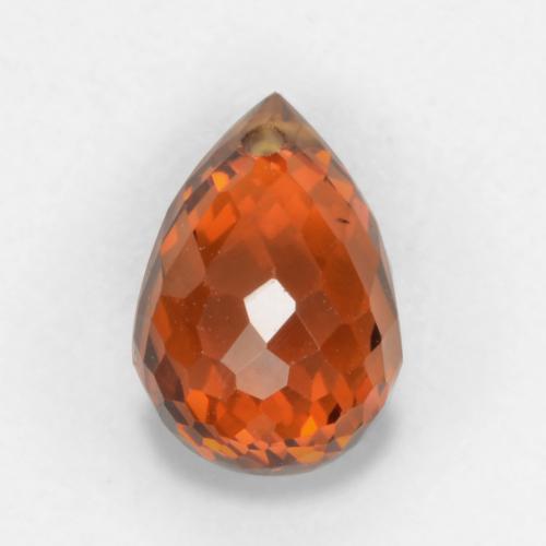 Grenat spessartite rouge naturelle briolette, 1,18 ct, VVS-VS