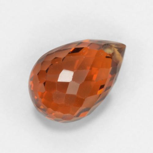Grenat spessartite rouge naturelle briolette, 1,18 ct, VVS-VS