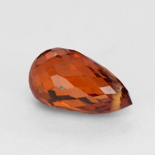 Grenat spessartite rouge naturelle briolette, 1,04 ct, VS