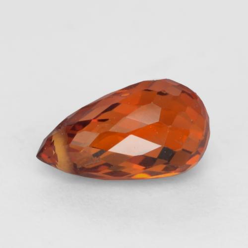 Grenat spessartite rouge naturelle briolette, 1,04 ct, VS