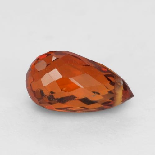 Grenat spessartite rouge naturelle briolette, 1,04 ct, VS