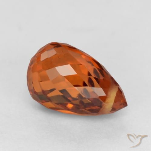 Grenat Spessartite Ambre orange naturelle Briolette, 1.23 ct, VS-SI