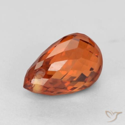 Grenat Spessartite Ambre orange naturelle Briolette, 1.23 ct, VS-SI