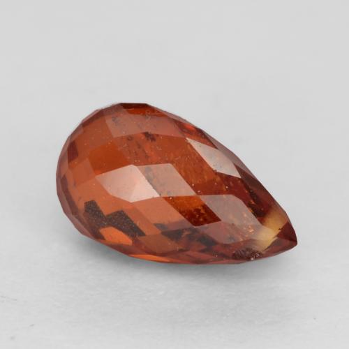 Grenat spessartite rouge naturelle briolette, 1,23 ct, VS-SI