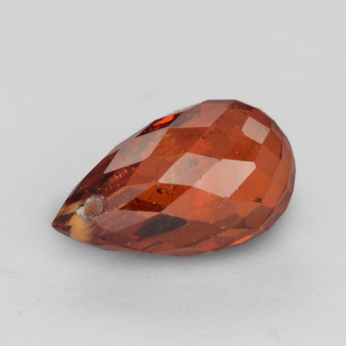 Grenat spessartite rouge naturelle briolette, 1,23 ct, VS-SI