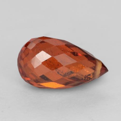Grenat spessartite rouge naturelle briolette, 1,23 ct, VS-SI