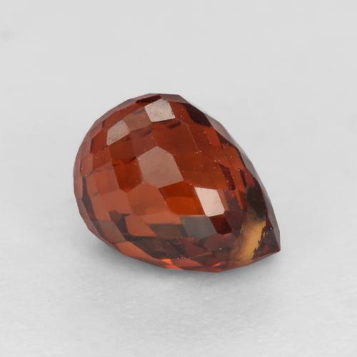 Grenat Spessartite Rouge groseille naturelle Briolette, 1.23 ct, VS