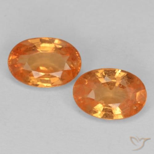1.22ctw Naturel Ambre orange Grenat Spessartite, ovale, VS-SI