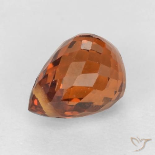 Grenat Spessartite Orange rougeâtre naturelle Briolette, 1.29 ct, VS