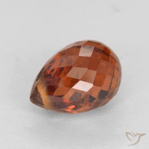 Grenat Spessartite Rouge feu naturelle Briolette, 1.52 ct, VS-SI