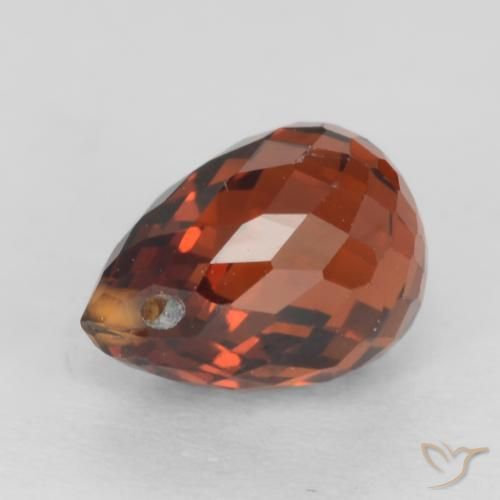 Grenat Spessartite Rouge feu naturelle Briolette, 1.65 ct, VS