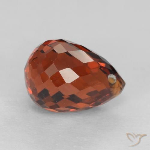 Grenat Spessartite Rouge feu naturelle Briolette, 1.65 ct, VS