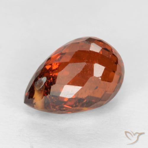 Grenat spessartite rouge naturelle briolette, 1,78 ct, SI
