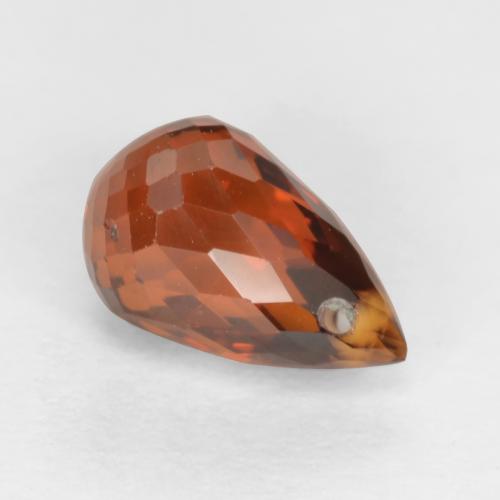 Grenat spessartite rouge naturelle briolette, 1,33 ct, VS