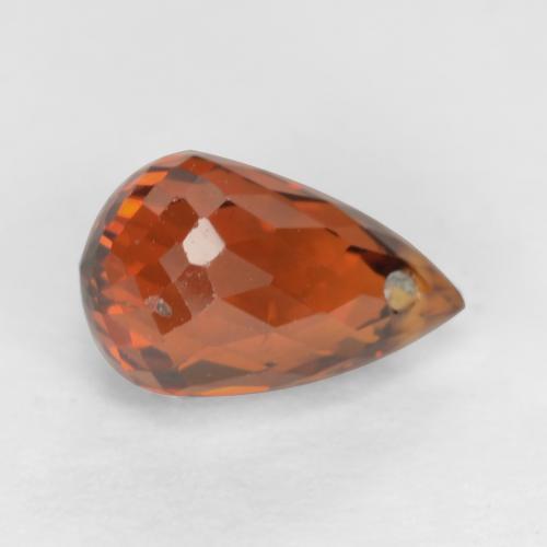 Grenat spessartite rouge naturelle briolette, 1,33 ct, VS