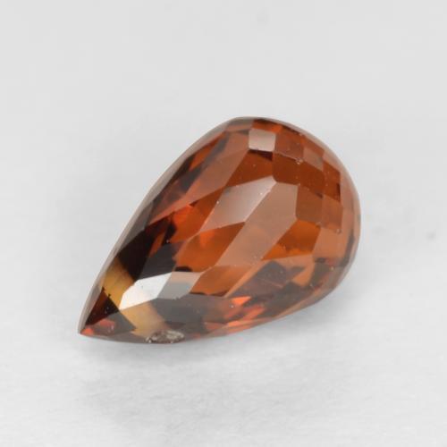Grenat spessartite rouge naturelle briolette, 1,33 ct, VS