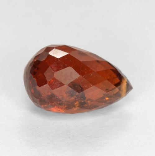 Grenat spessartite rouge naturelle briolette, 2,89 ct, SI