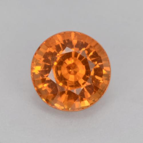 Grenat spessartite orange naturelle coupe roude, 0,93 ct, VS