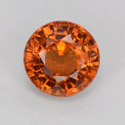Grenat Spessartite Orange rougeâtre naturelle Coupe roude, 0.80 ct, VS