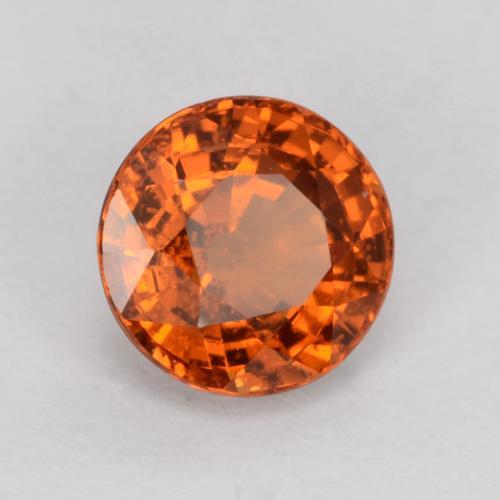Grenat Spessartite Orange rougeâtre naturelle Coupe roude, 0.80 ct, VS