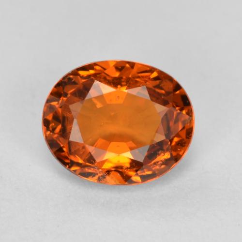Grenat Spessartite Orange rougeâtre naturelle Coupe ovale, 0.50 ct, VS