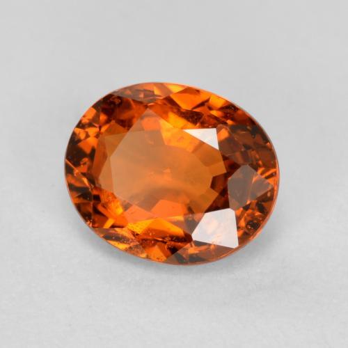 Grenat Spessartite Orange rougeâtre naturelle Coupe ovale, 0.50 ct, VS